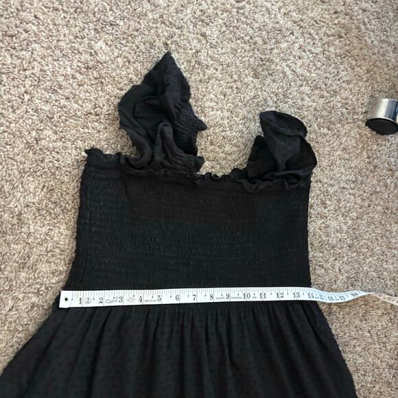 Kourt Calypso Women’s Swiss Dot Tiered Midi Dress Nap Style Black Sz L - Picture 6 of 12